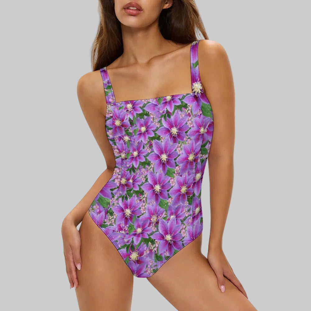Wisteria Wave Sculpting Floral One-Piece