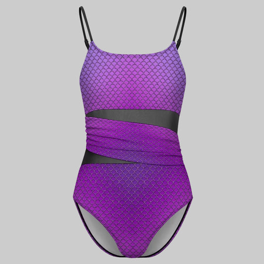 Purple Siren Mesh One-Piece Swimsuit