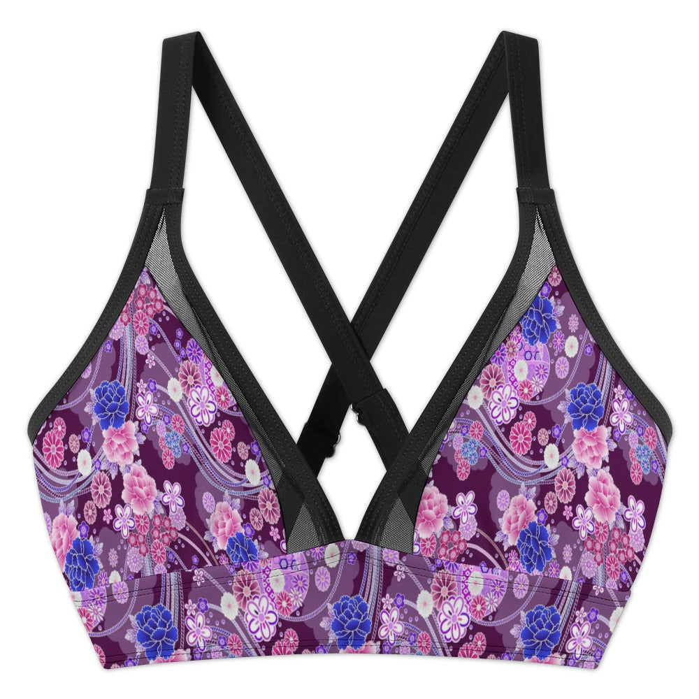 Amethyst Bloom Ruched Mesh Skirt Set