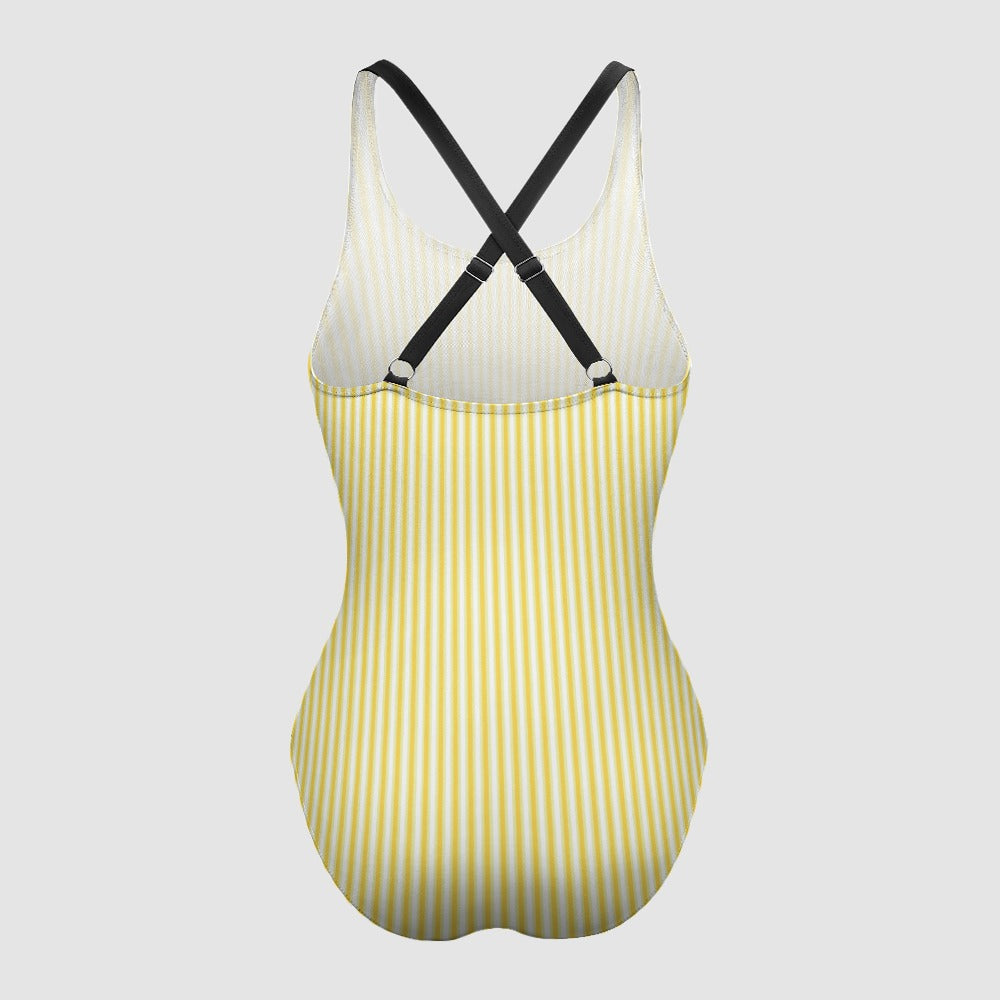 Sun-Kissed Golden Hour Striped One-Piece