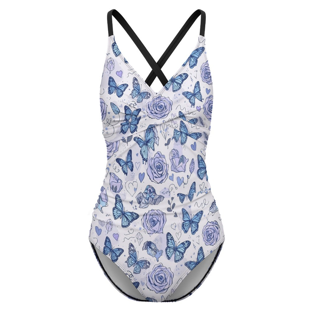 Lavender Butterfly Twist One-Piece Swimsuit