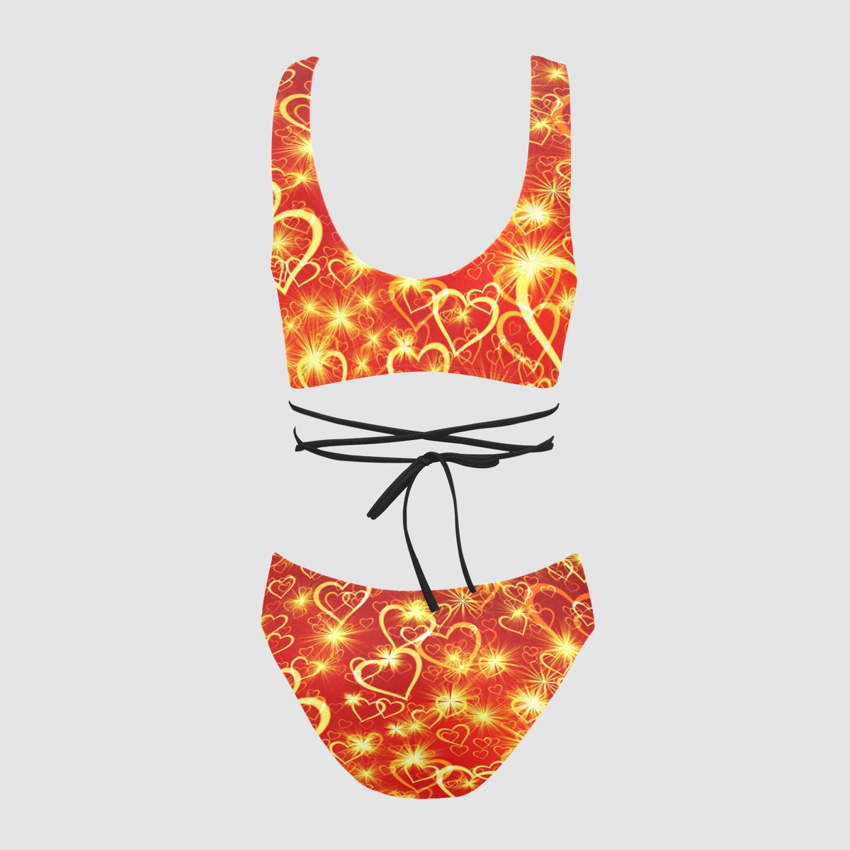 Golden Heartbreaker Cross-Strap Bikini Set