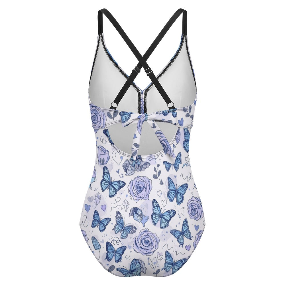 Lavender Butterfly Twist One-Piece Swimsuit