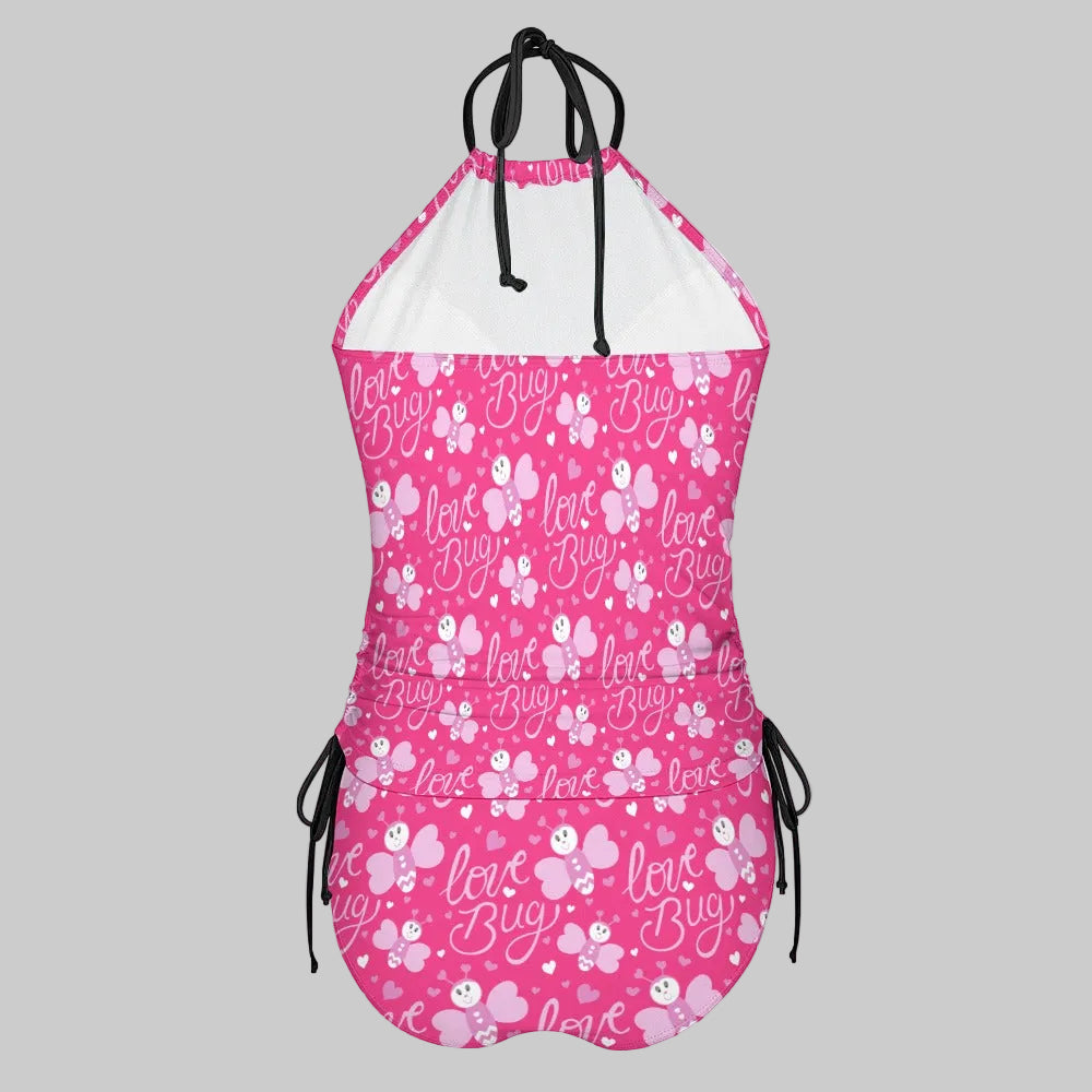 Love Bug High-Neck Tankini: Playful Pink Summer Icon