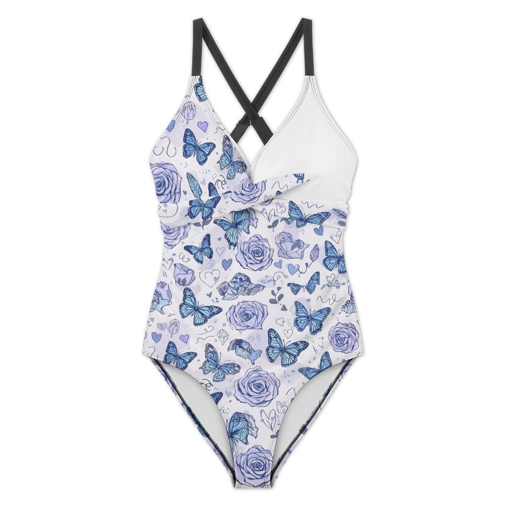 Lavender Butterfly Twist One-Piece Swimsuit