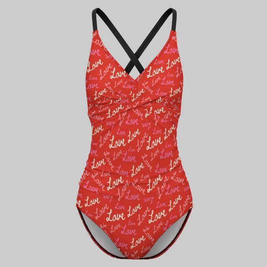 Love Letter Backless One-Piece Swimsuit