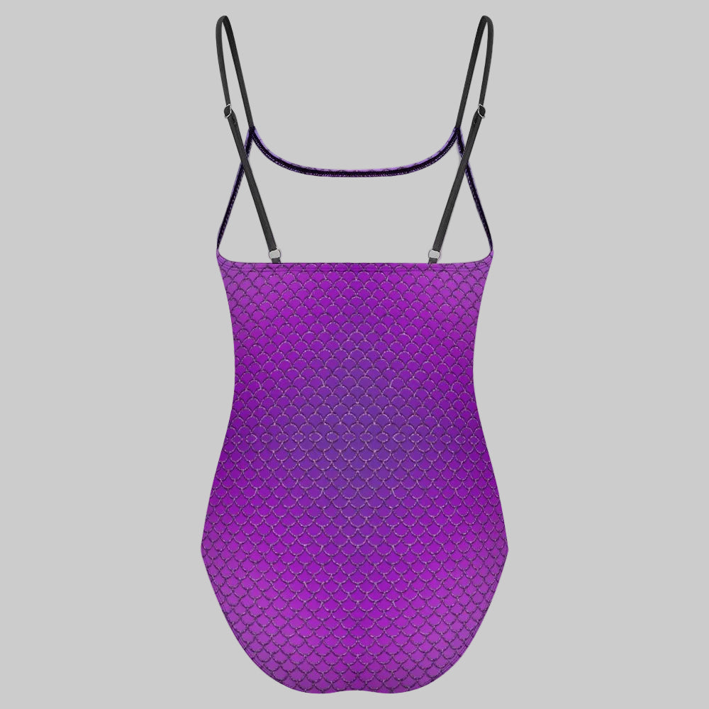 Purple Siren Mesh One-Piece Swimsuit
