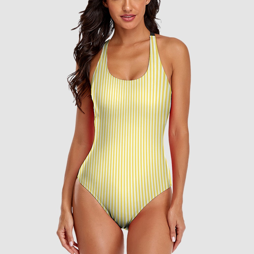 Sun-Kissed Golden Hour Striped One-Piece