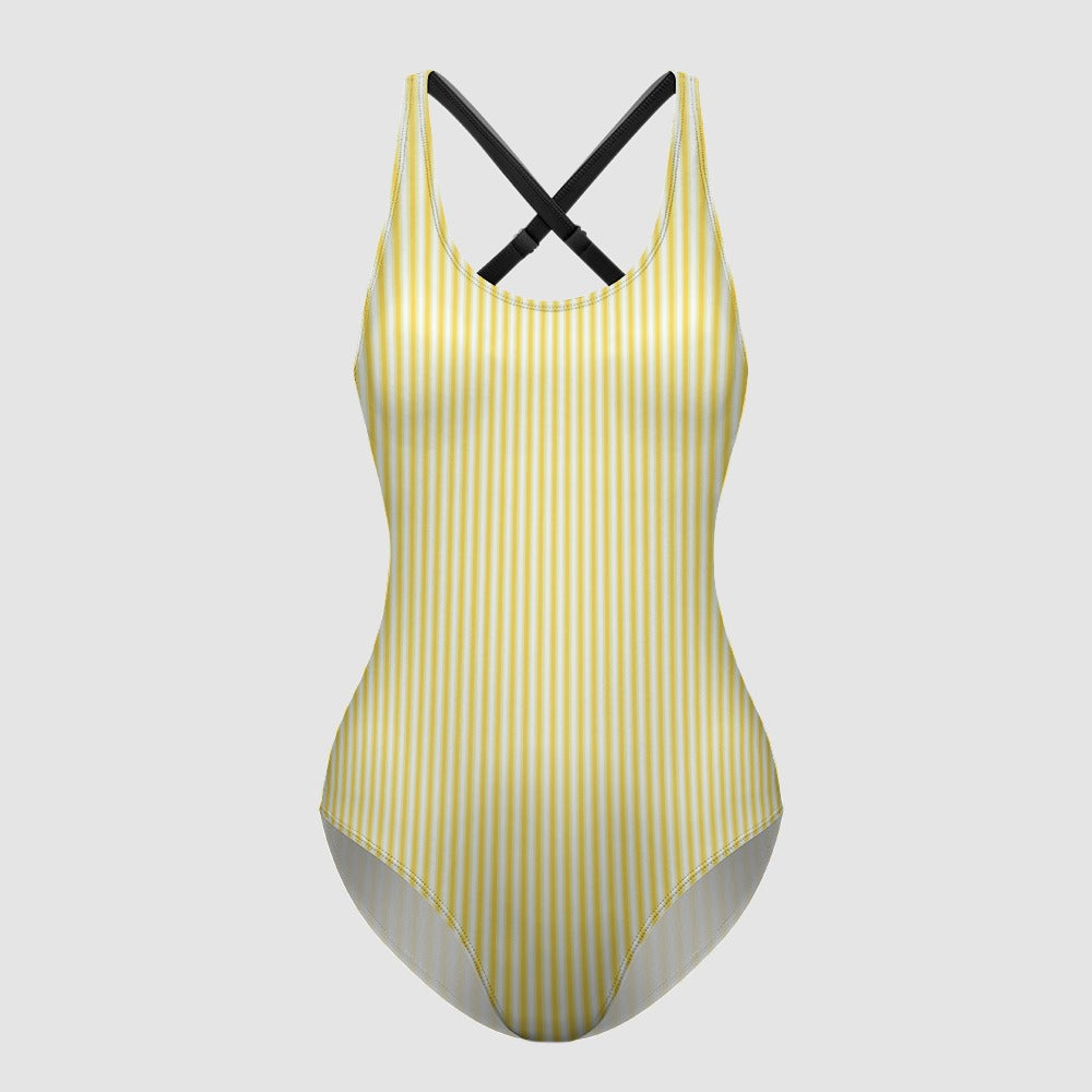Sun-Kissed Golden Hour Striped One-Piece